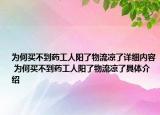 为何买不到药工人阳了物流凉了详细内容 为何买不到药工人阳了物流凉了具体介绍