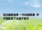 当日最新消息 一元抗癌厨房  炉子烧起来了火就不能灭