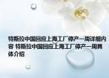 特斯拉中国回应上海工厂停产一周详细内容 特斯拉中国回应上海工厂停产一周具体介绍