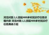 河北村医:1人担起400多村民诊疗任务详细内容 河北村医:1人担起400多村民诊疗任务具体介绍