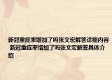 新冠重症率增加了吗张文宏解答详细内容 新冠重症率增加了吗张文宏解答具体介绍