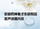 安徽药神秦才东获刑后发声详细内容
