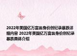 2022年美国亿万富翁身价创纪录暴跌详细内容 2022年美国亿万富翁身价创纪录暴跌具体介绍