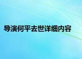 导演何平去世详细内容