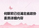 何猷君已任湖北省政协委员详细内容