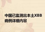 中国已监测出本土XBB病例详细内容