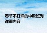 春节不打烊的中欧班列详细内容