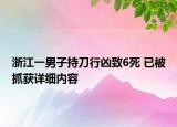 浙江一男子持刀行凶致6死 已被抓获详细内容