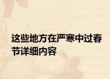 这些地方在严寒中过春节详细内容
