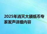 2025年消灭大额纸币专家发声详细内容