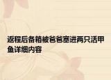 返程后备箱被爸爸塞进两只活甲鱼详细内容