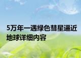 5万年一遇绿色彗星逼近地球详细内容