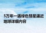 5万年一遇绿色彗星逼近地球详细内容