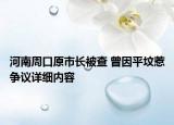 河南周口原市长被查 曾因平坟惹争议详细内容