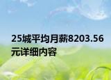 25城平均月薪8203.56元详细内容