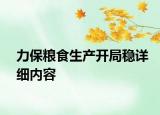 力保粮食生产开局稳详细内容