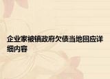 企业家被镇政府欠债当地回应详细内容