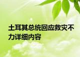 土耳其总统回应救灾不力详细内容