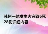 苏州一地发生火灾致6死28伤详细内容