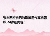 张杰回应自己的歌被用作高启强BGM详细内容