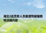 湖北2名警务人员查酒驾被撞牺牲详细内容