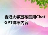 香港大学宣布禁用ChatGPT详细内容