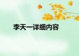 李天一详细内容