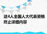 这4人全国人大代表资格终止详细内容