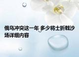 俄乌冲突这一年 多少将士折戟沙场详细内容