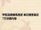 甲型流感病毒高发 单日搜索量近7万详细内容