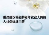 委员建议将超龄老年就业人员纳入社保详细内容