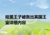 哈里王子被轰出英国王室详细内容