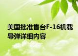 美国批准售台F-16机载导弹详细内容