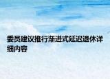 委员建议推行渐进式延迟退休详细内容