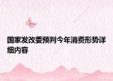 国家发改委预判今年消费形势详细内容