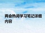 两会热词学习笔记详细内容