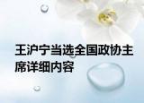 王沪宁当选全国政协主席详细内容