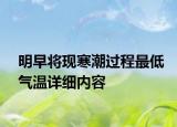 明早将现寒潮过程最低气温详细内容