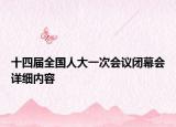十四届全国人大一次会议闭幕会详细内容