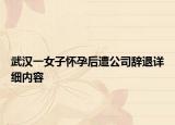 武汉一女子怀孕后遭公司辞退详细内容