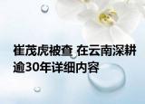 崔茂虎被查 在云南深耕逾30年详细内容