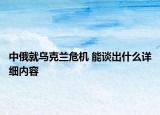 中俄就乌克兰危机 能谈出什么详细内容