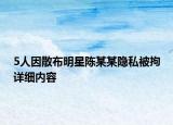 5人因散布明星陈某某隐私被拘详细内容