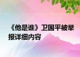 《他是谁》卫国平被举报详细内容