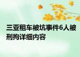 三亚租车被坑事件6人被刑拘详细内容