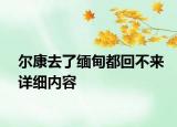 尔康去了缅甸都回不来详细内容