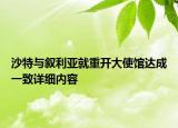 沙特与叙利亚就重开大使馆达成一致详细内容