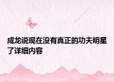 成龙说现在没有真正的功夫明星了详细内容