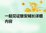 一起见证雄安城长详细内容
