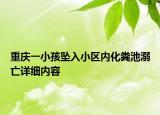 重庆一小孩坠入小区内化粪池溺亡详细内容